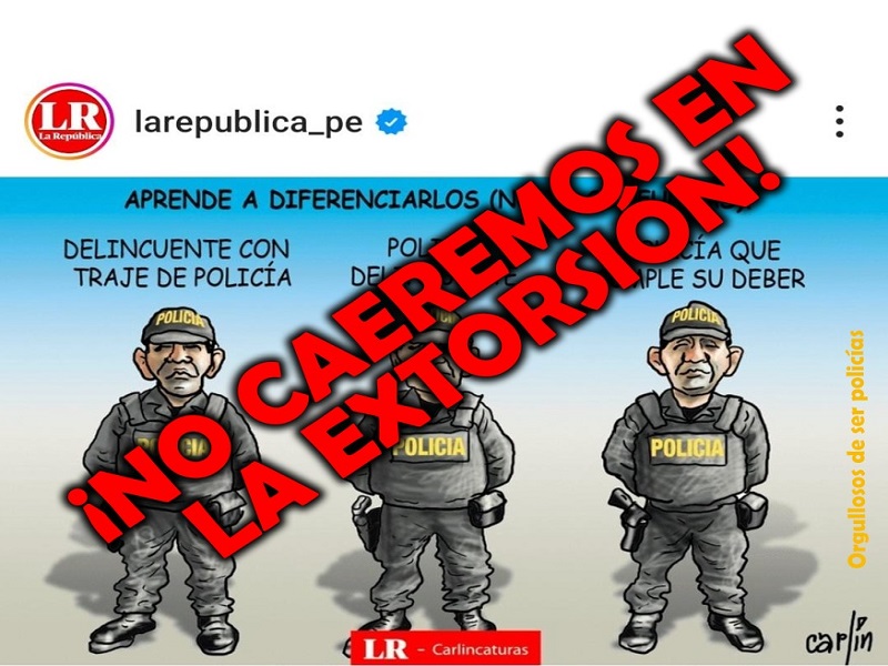 Ante denigrante caricatura de la policía, la institución se pronuncia
